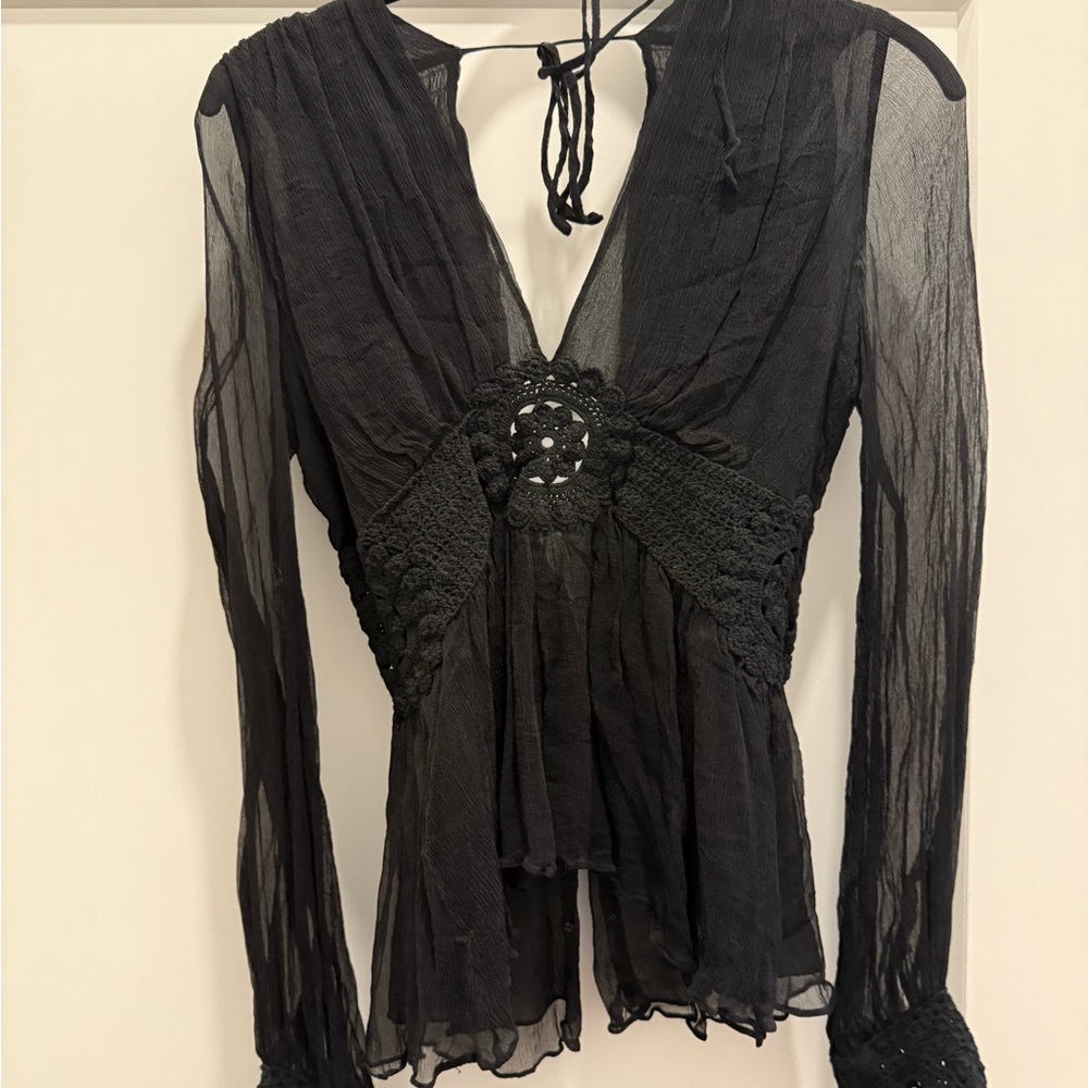 Maxaria Collection Black Sheer Blouse